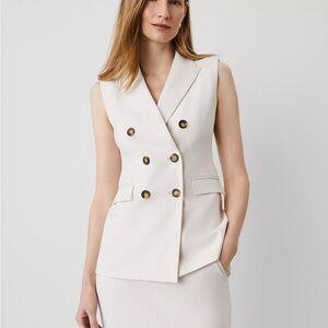 Ann-Taylor Double-Breasted Cream Vest